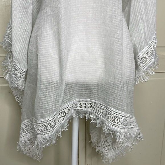 Steve Madden Women’s White Open Front Cardigan White One Sz Coverup Beach Pool - Picture 7 of 8